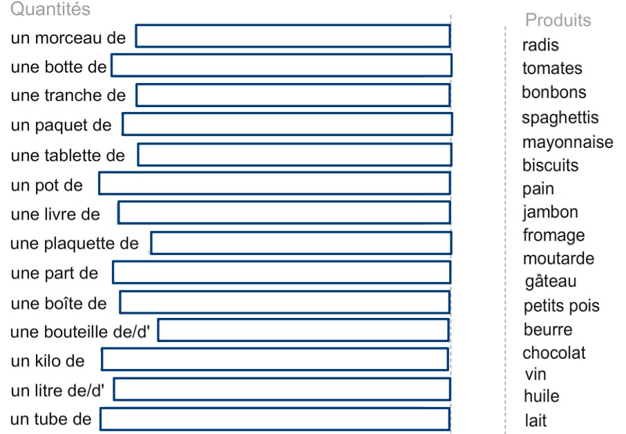 exercices quantité – Prêt à Parler